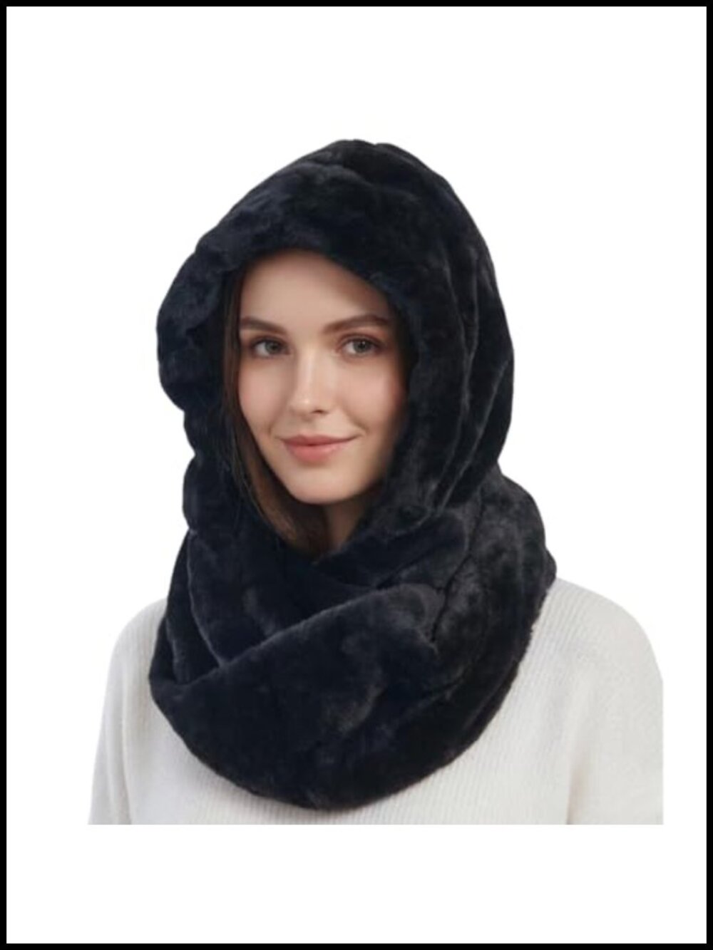Women's Faux Fur Infinity Scarf & Hood Scarf Wrap
